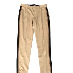 ZARA Beige Trousers Size 30 Men’s Black Tan Side Two Stripe Pocketed Pants